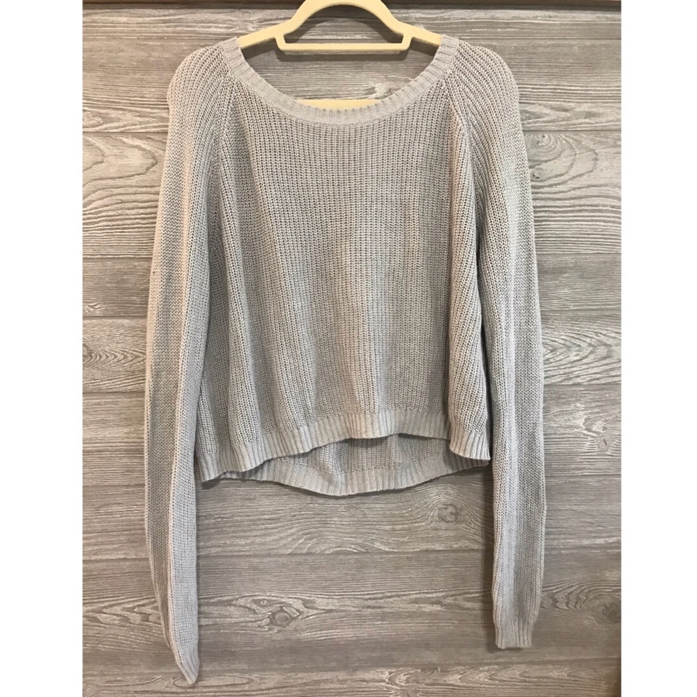 gray knit sweater